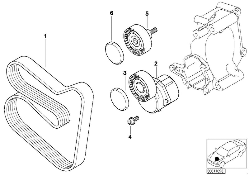 BMW Deflection Guide Pulley V-Ribbed Belt