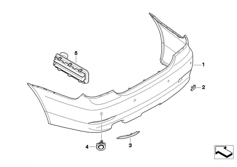 BMW Rear Bumper Reflector - Used