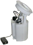 Electric fuel pump assembly for a Mercedes-Benz vehicle, including the pump and sender unit, primarily in white and black colors.