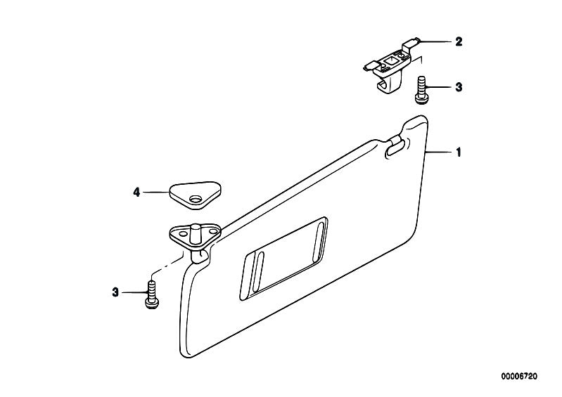 BMW Sun Visor with Make Up Mirror and Lamp