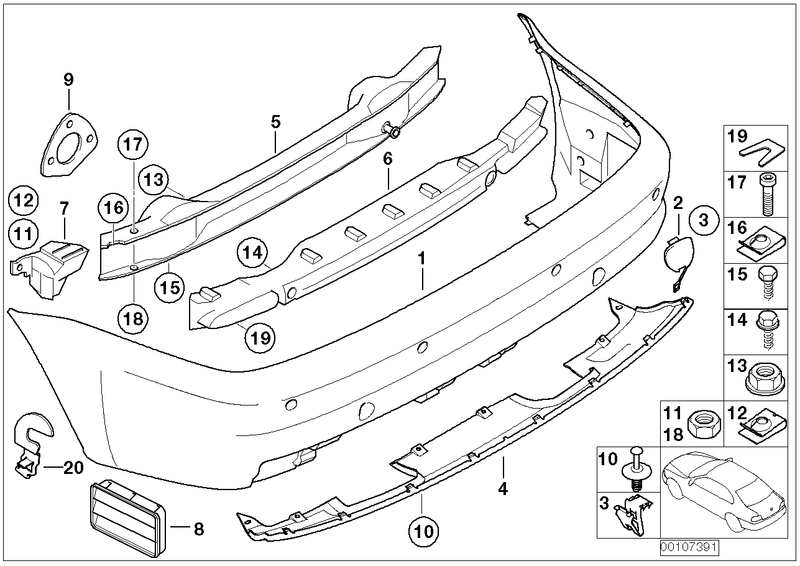 Genuine BMW Rear Bumper Apron M Sport