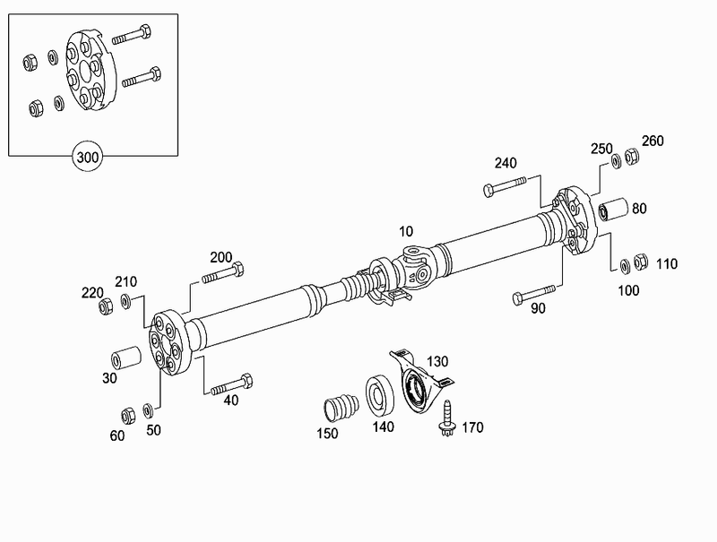 Mercedes-Benz Propeller Drive Shaft Universal Joint Flex Disc Guibo Kit