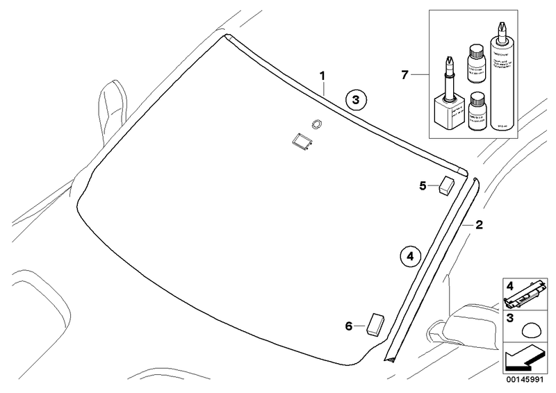 BMW Windscreen Seal Rubber Upper