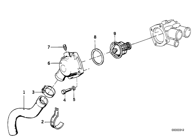 BMW Engine Coolant Radiator Water Hose
