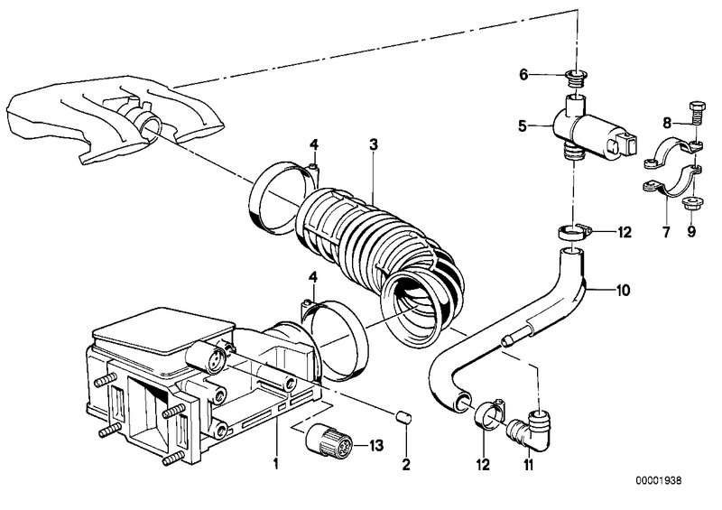 BMW Intake Mass Airflow Sensor Boot