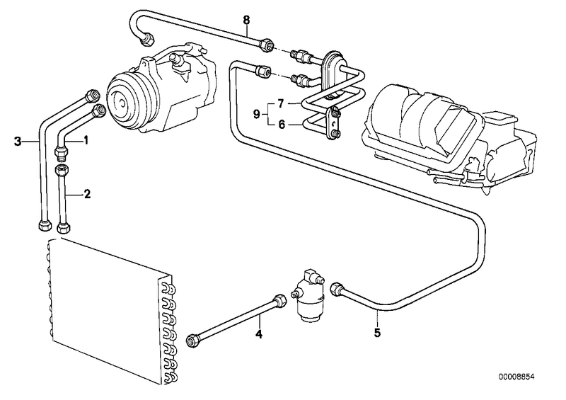 BMW Pressure Hose Compressor Condenser