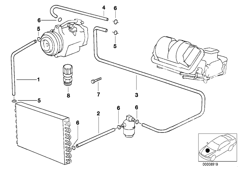 BMW Air Conditioning High Pressure Hose