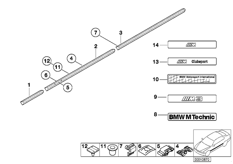 Genuine BMW Rear Door Moulding Rubber Trim