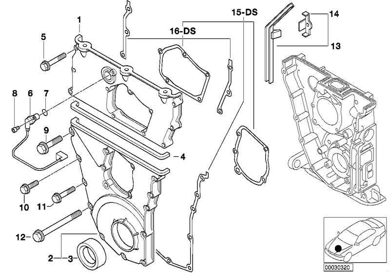 BMW Upper Timing Chain Case Gasket Set
