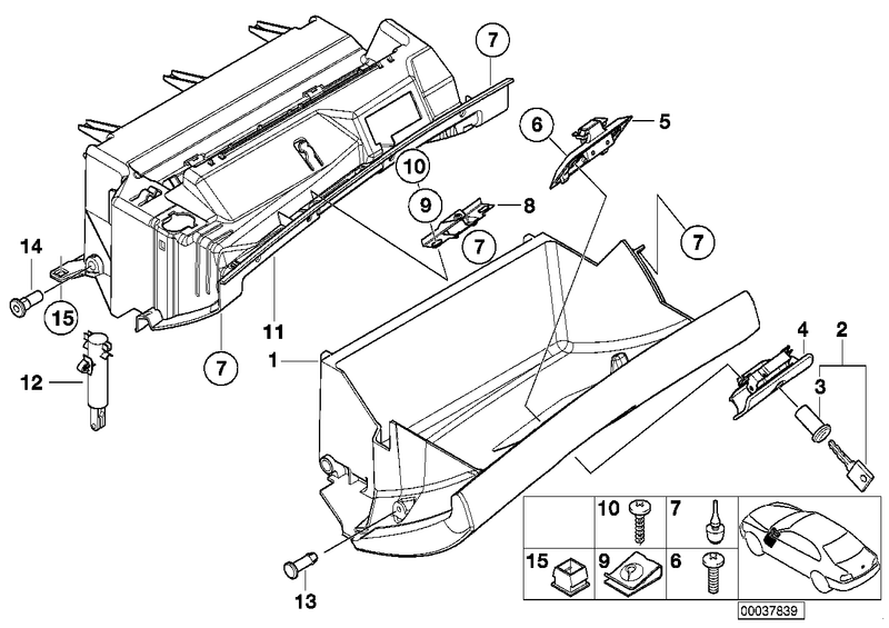 Genuine BMW Glove Box Pin