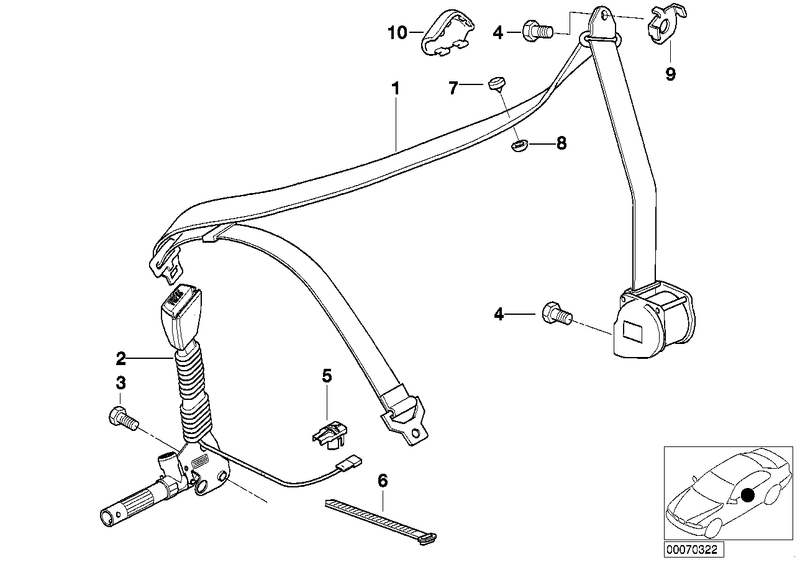 BMW Seat Belt Covering Cap