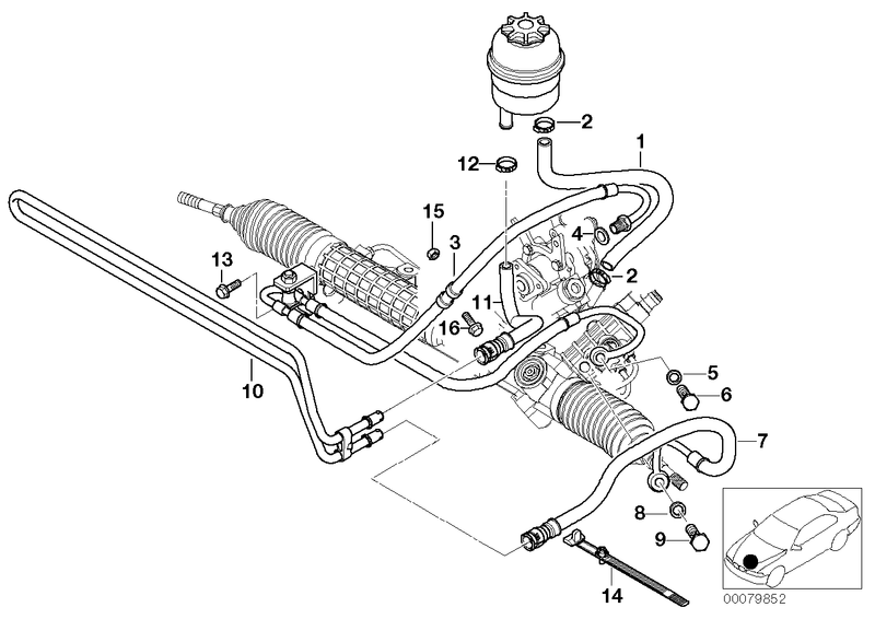 BMW Power Steering Hydraulic Fluid Return Hose