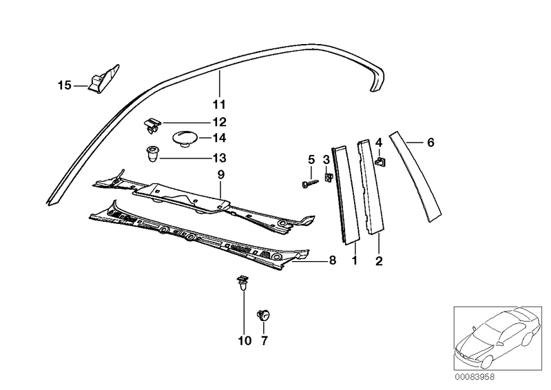 BMW Windscreen Wiper Cover Set