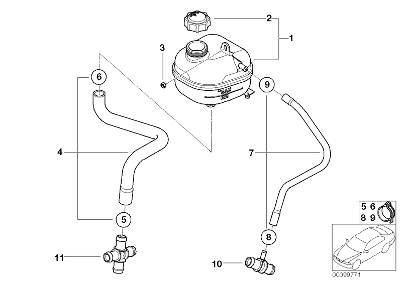 MINI Engine Radiator Coolant Water Expansion Tank Cap