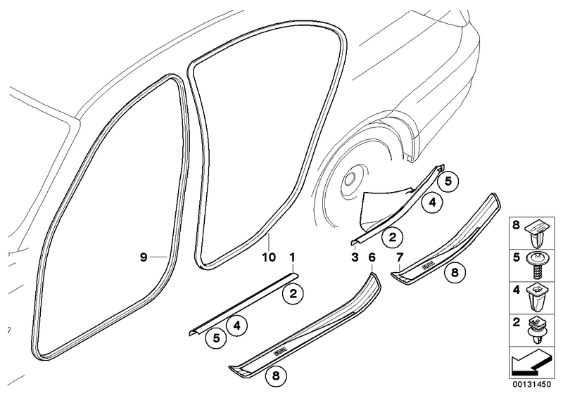 BMW Door Seal Gasket Rubber Front