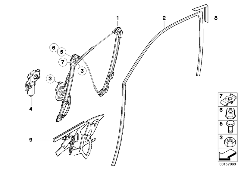 BMW Window Regulator Front Right