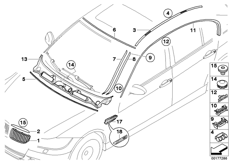 BMW Windscreen Seal Rubber