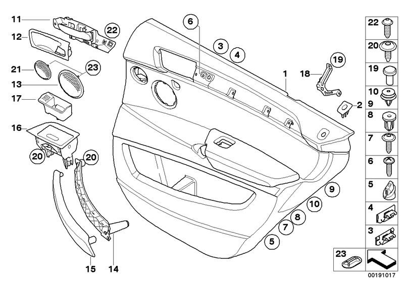 BMW Mini Door Card Nut Clip