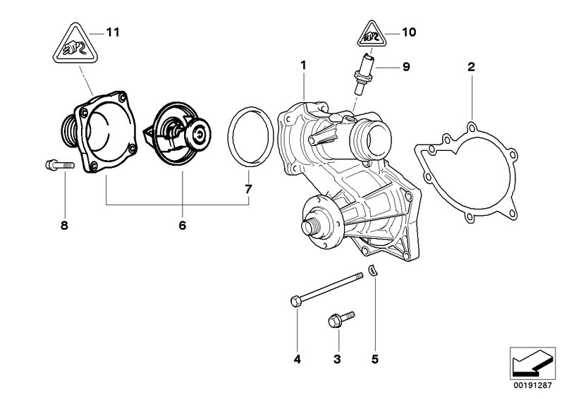 BMW Engine Radiator Coolant Thermostat Housing and Seal