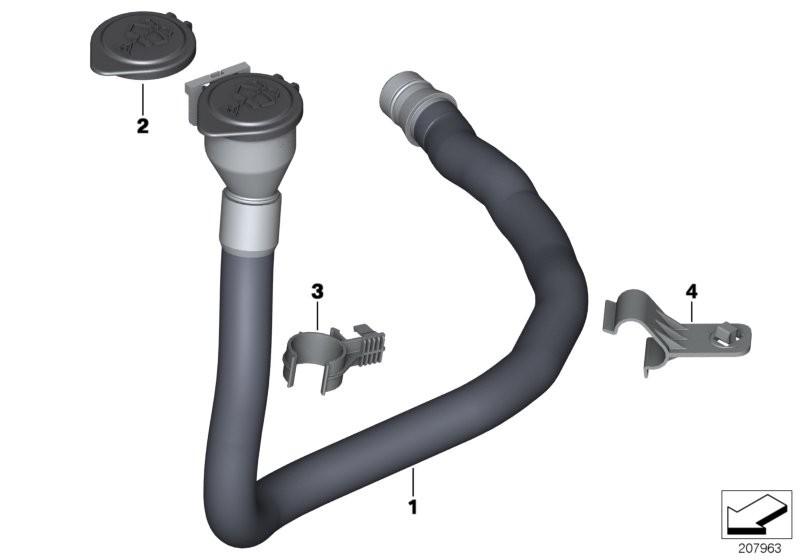 BMW Washer Fluid Reservoir Filler Pipe