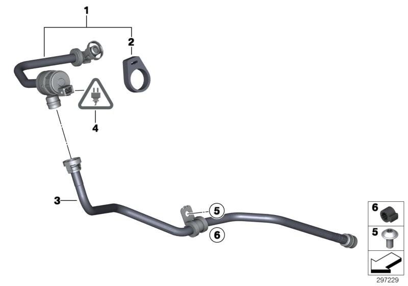 BMW Fuel Tank Ventilation Breather Valve and Pipe