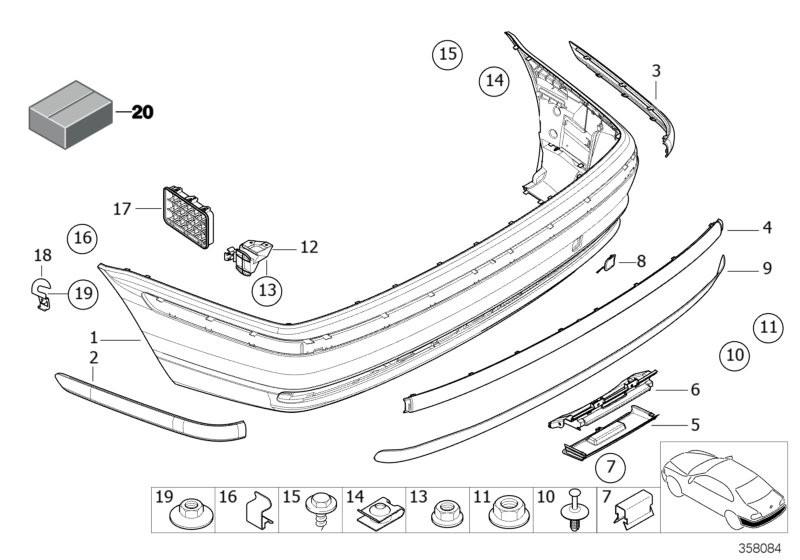 BMW Rear Bumper Cover Clamp