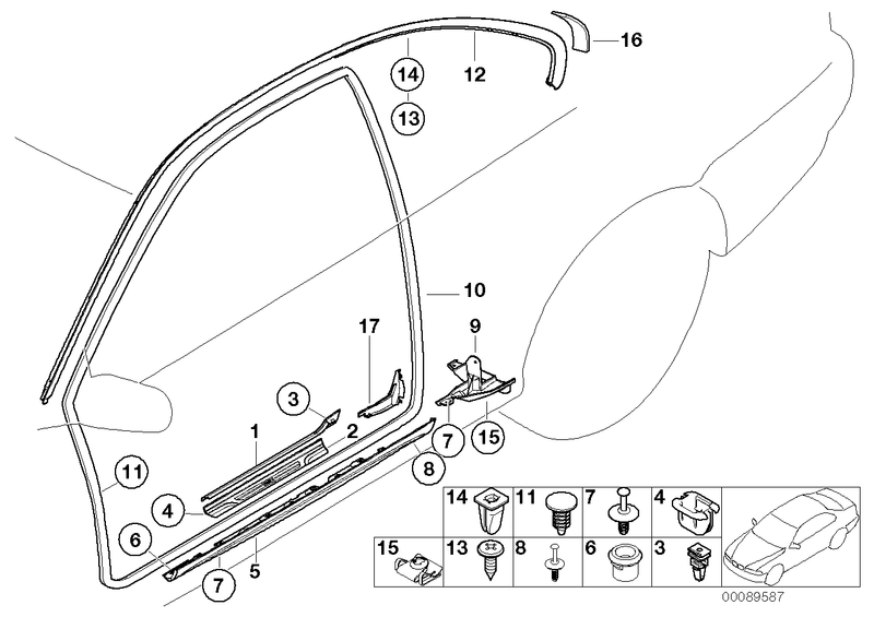 BMW Cover Strip Door Sill Entrance