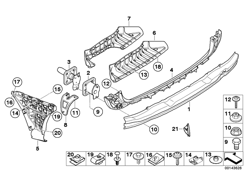 BMW Mount Bumper Rear Centre