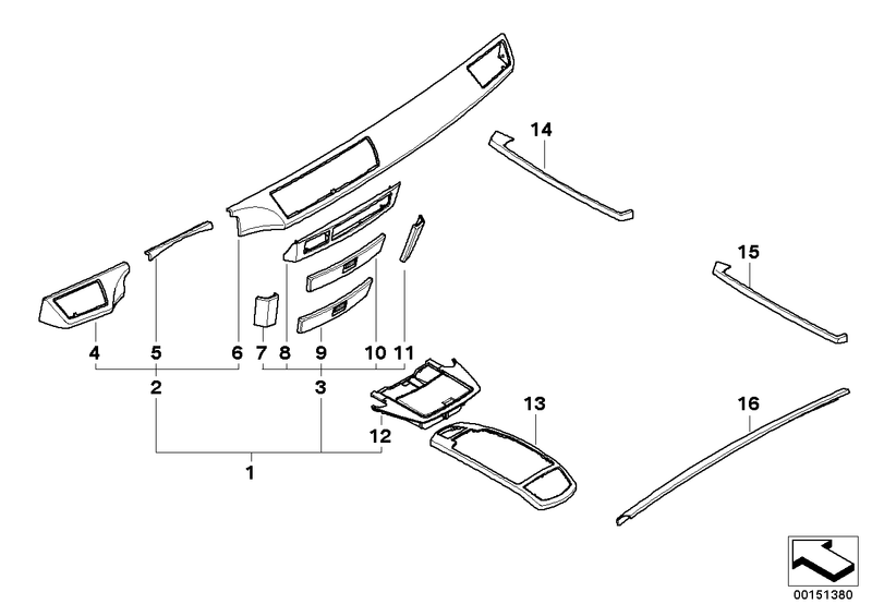 BMW Wood Panel Centre Armrest Front