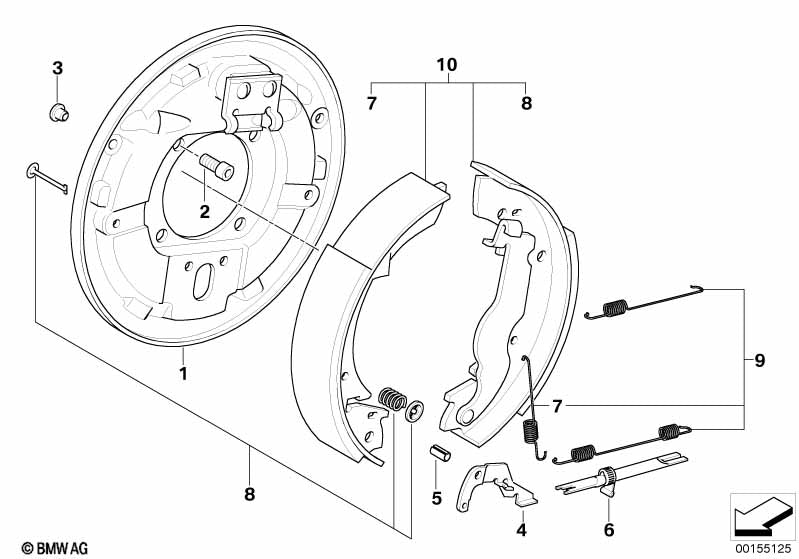 BMW Brake Shoe and Springs Kit Rear