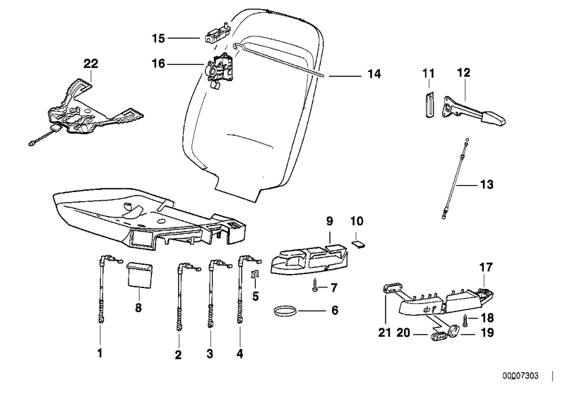 BMW Seat Adjustment Bowden Cable