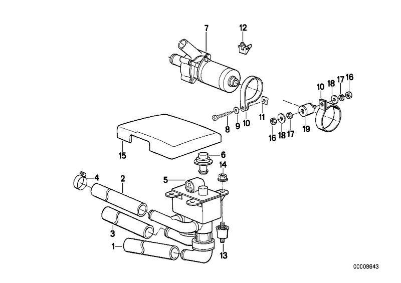 BMW Hose for Water Valve and Right Radiator