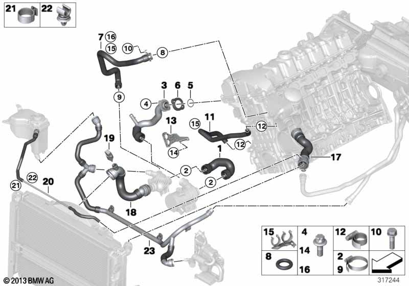 BMW Engine Radiator Coolant Hose