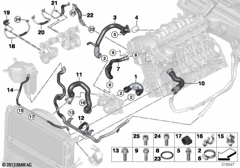 BMW Engine Radiator Coolant Hose