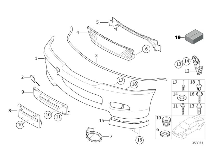 BMW Centre Bumper Grill M Tech