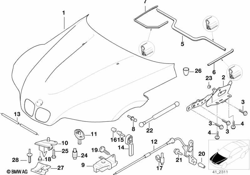 BMW Bonnet Hood Lock