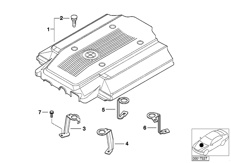 BMW Engine Cover Bracket Front Left