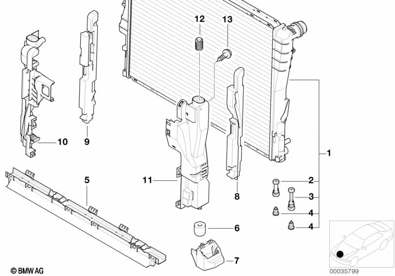 BMW Radiator Adjusting Screw Breather Valve Drain Plug