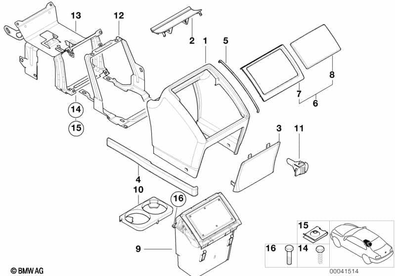 BMW Cover Rear Console Front