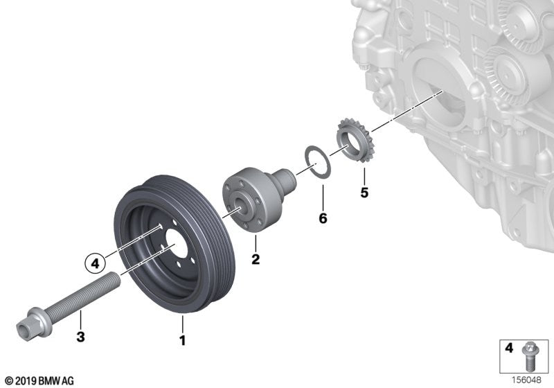 Genuine BMW Crankshaft Pulley Vibration Damper