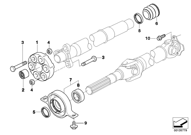 BMW Drive Shaft Suspension Support with Bearing