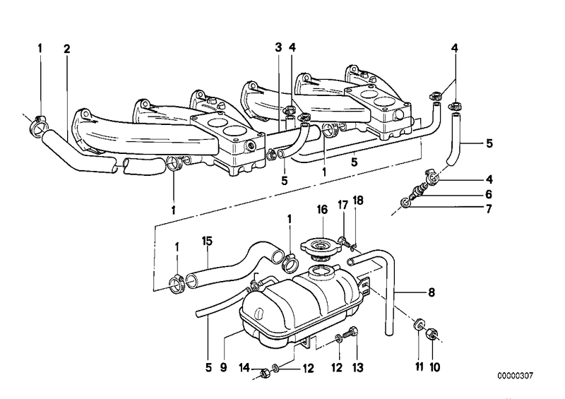 Genuine BMW Engine Coolant Water Hose