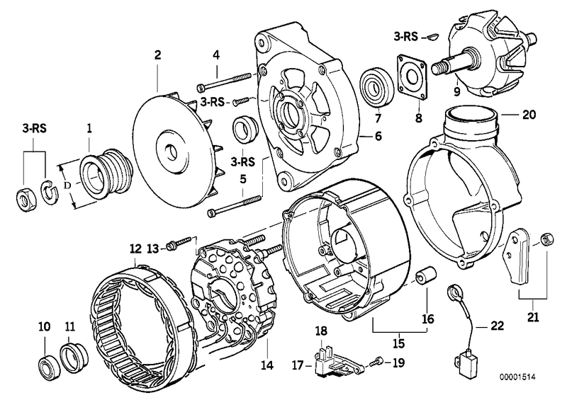 BMW Alternator Rotor 140 amp