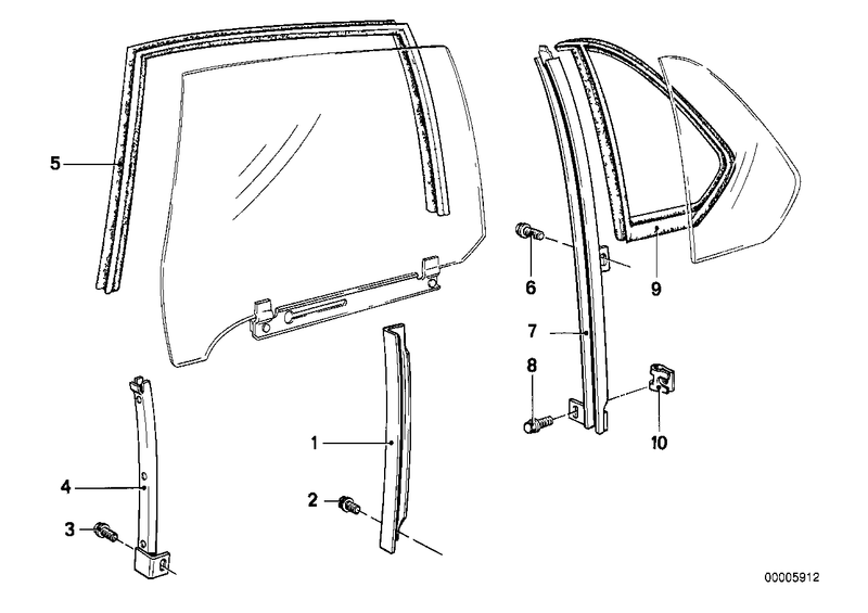 Genuine BMW Rear Side Window Sealing Frame