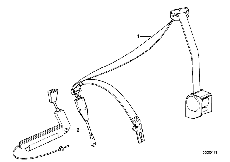 Genuine BMW Seat Belt Lower Strap Front