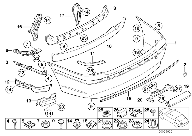 Genuine BMW Tow Hook Cover Rear Bumper