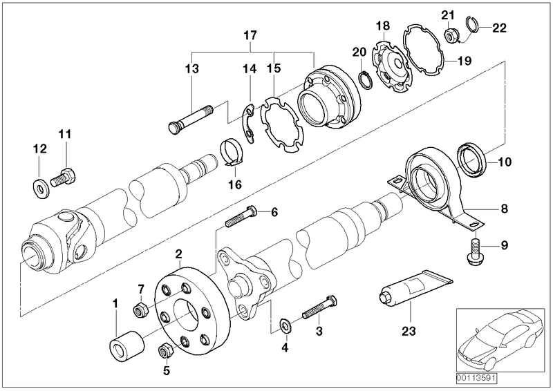 BMW Drive Shaft Centre Mount Support with Bearing