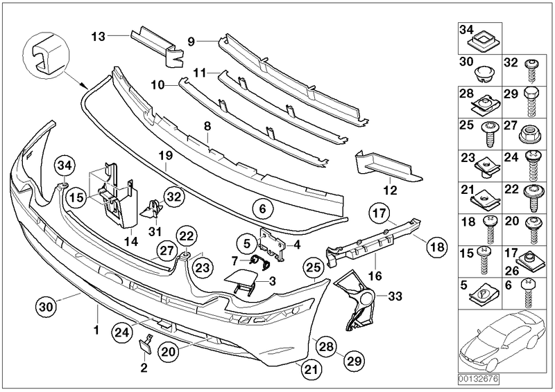 Genuine BMW Towing Hook Eye Flap