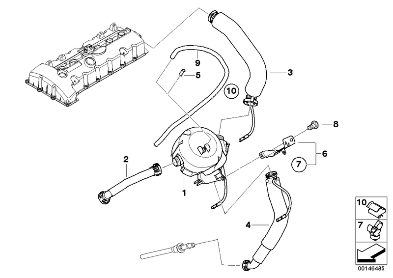 BMW Oil Trap Separator Crankcase Breather PCV Kit