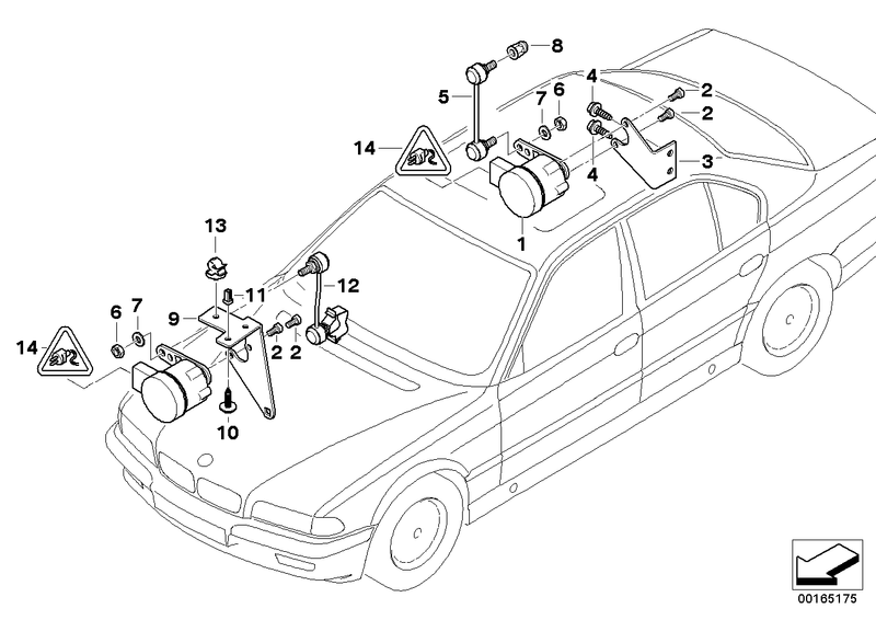 BMW Sensor Bracket Headlight Aim Control